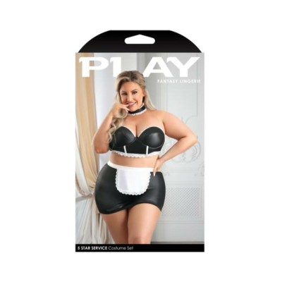 Fantasy Lingerie Play Adjustable Open Back Spanking Skirt, G-string Panty & Choker Costume 1xl/2xl Fantasy Lingerie Play Adjustable Open Back Spanking Skirt, G-string Panty & Choker Costume 1xl/2xl