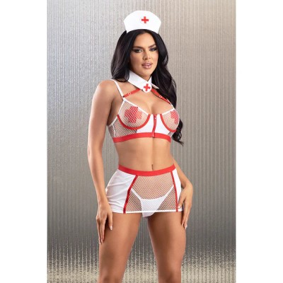 Fantasy Lingerie Perfect Health 5-Piece Nurse Costume Set White L/XL Fantasy Lingerie Perfect Health 5-Piece Nurse Costume Set White L/XL