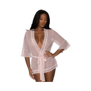 Magic Silk Seabreeze Robe W Lace Trim Blush L/xl Magic Silk Seabreeze Robe W Lace Trim Blush L/xl