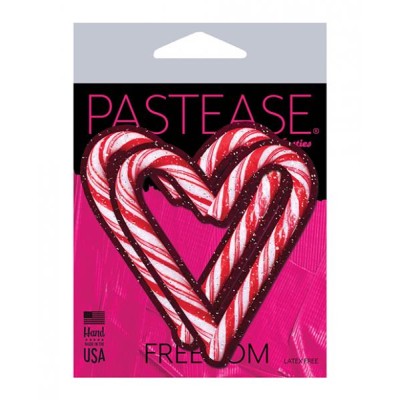 Pastease Holiday Candy Cane Heart - Red/white O/s Pastease Holiday Candy Cane Heart - Red/white O/s