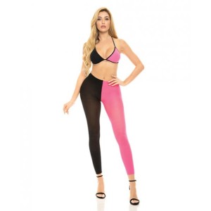 Pink Lipstick Block You Out Bra & Legging Black/pink O/s Pink Lipstick Block You Out Bra & Legging Black/pink O/s
