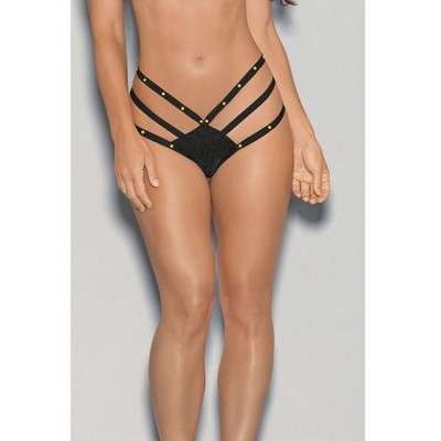 Glow Stones Black Light Dancewear Strappy Thong Black O/s Glow Stones Black Light Dancewear Strappy Thong Black O/s