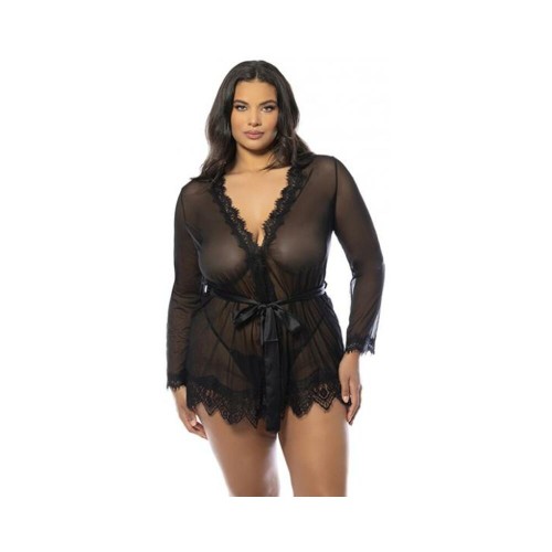 Provence Short Robe - Black 1x/2x Provence Short Robe - Black 1x/2x