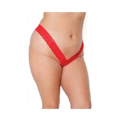 Holiday Scallop Stretch Lace High Leg Thong Red Os/xl Holiday Scallop Stretch Lace High Leg Thong Red Os/xl