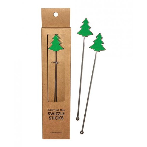 Holiday Tree Reusable Stainless Steel (dishwasher Safe) Swizzle Stick - Pack Of 2 Holiday Tree Reusable Stainless Steel (dishwasher Safe) Swizzle Stick - Pack Of 2