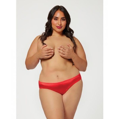 Holiday Stretch Satin Panty W/rhinestone Chain Back Red 3x/4x Holiday Stretch Satin Panty W/rhinestone Chain Back Red 3x/4x