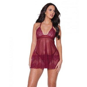 Holiday Soft Underwire Babydoll & Thong Merlot Sm Holiday Soft Underwire Babydoll & Thong Merlot Sm
