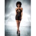 Shadow Stripe Halter Underwire Babydoll & G-string Black Xl Shadow Stripe Halter Underwire Babydoll & G-string Black Xl