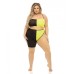 Pink Lipstick Block You Out Bandeau & Bottom Black/yellow Qn Pink Lipstick Block You Out Bandeau & Bottom Black/yellow Qn