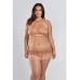Amber Halter Lace Babydoll W/tiered Pleated Mesh Skirt Hem & G-string Brown 2x Amber Halter Lace Babydoll W/tiered Pleated Mesh Skirt Hem & G-string Brown 2x