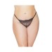 Holiday Metallic Scallop Stretch Lace Crotchless Panty Black/silver Os/xl Holiday Metallic Scallop Stretch Lace Crotchless Panty Black/silver Os/xl