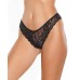 Scallop Stretch Lace High Leg Panty Black O/s Scallop Stretch Lace High Leg Panty Black O/s