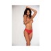 Dreamgirl Lace Tanga Open-crotch Panty And Elastic Open Back Detail Red Xl