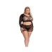 Pink Lipstick Leaf It To Me Long Sleeve Crop Top & Short Black Qn Pink Lipstick Leaf It To Me Long Sleeve Crop Top & Short Black Qn