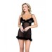 Afterhours Maribou & Mesh Chemise Black Md