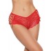 Holiday Shimmer Stretch Lace Jingle Bell Booty Shorts Red O/s Holiday Shimmer Stretch Lace Jingle Bell Booty Shorts Red O/s